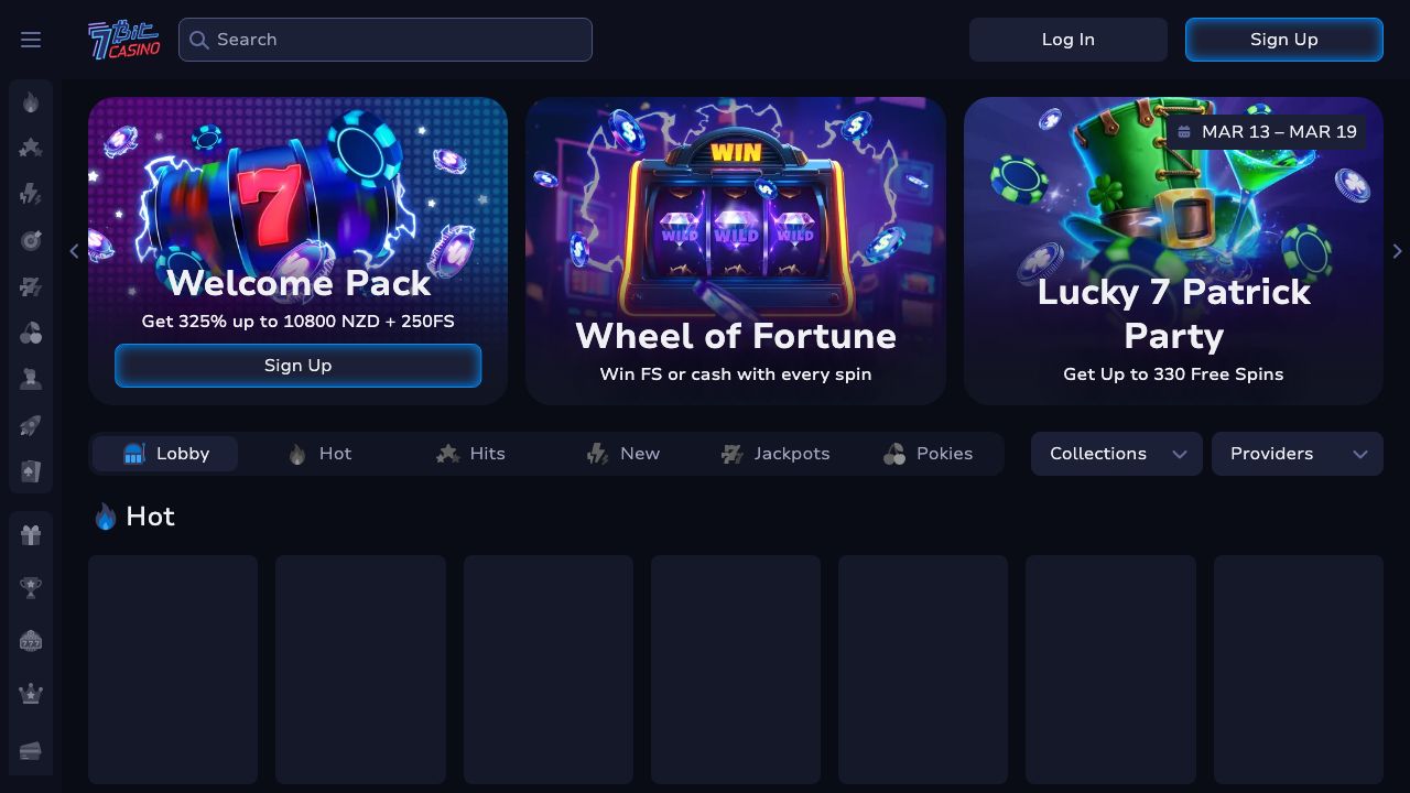 7Bit Casino homepage preview