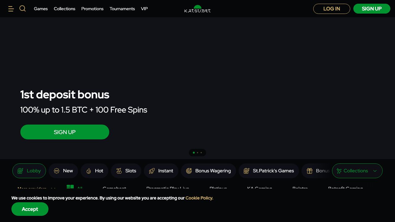 KatsuBet Casino homepage preview